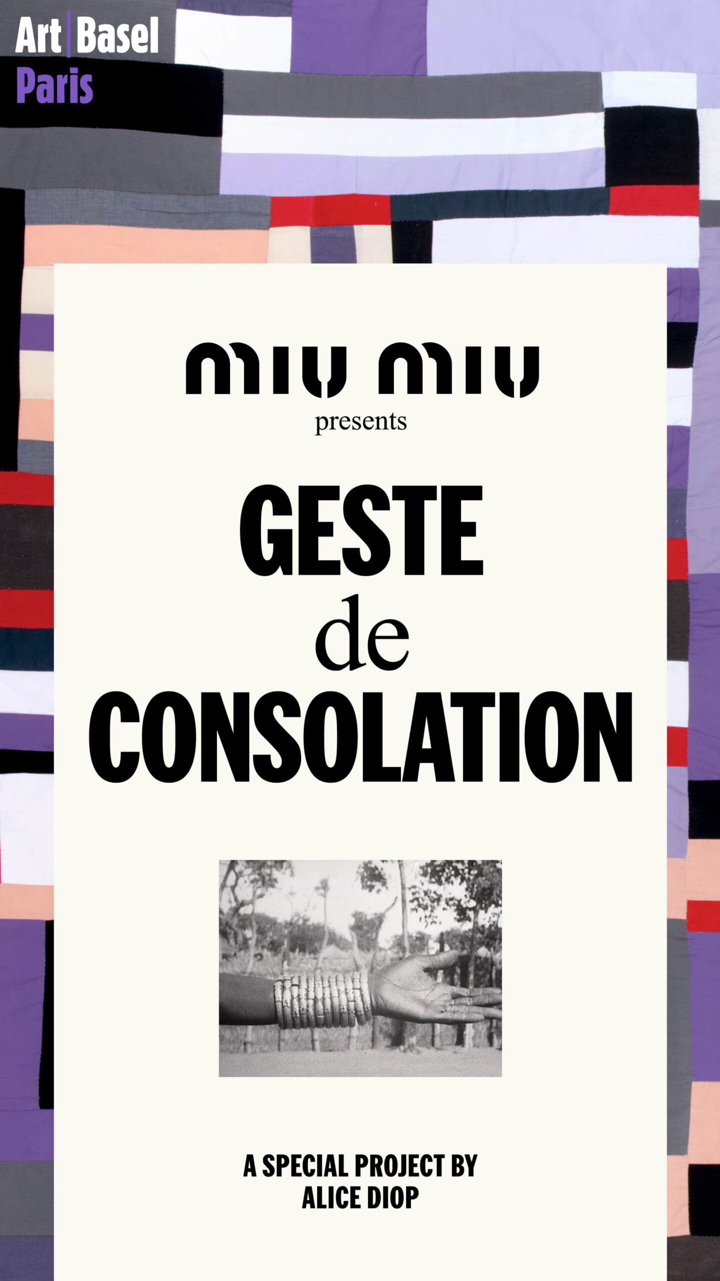Alice Diop Brings Geste de Consolation to Art Basel Paris with Miu Miu