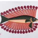Kenojuak Ashevak decorative char 2004 gravure sur pierre pochoir