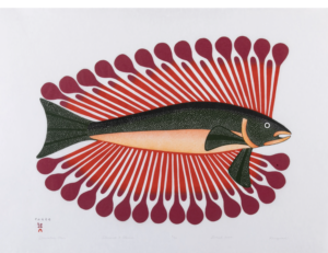 Kenojuak Ashevak decorative char 2004 gravure sur pierre pochoir